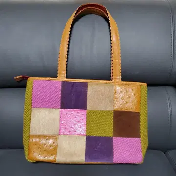 레트로 VIVAYOU 송치 패치워크 토트백