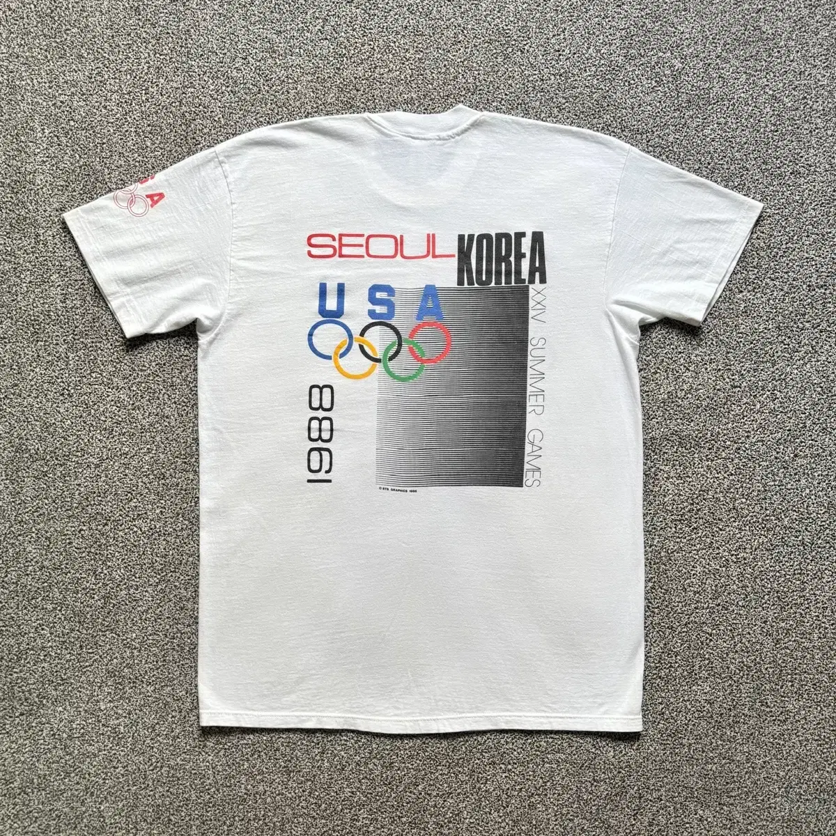 80s Vintage 88 Seoul Olympics Short Sleeve T-Shirt XL  #88올림픽,#빈티지티셔츠,#반팔티,#서울올림픽 on Bunjang Global Site., image size:1200x1200