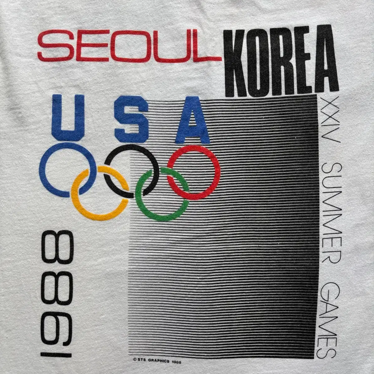 80s Vintage 88 Seoul Olympics Short Sleeve T-Shirt XL  #88올림픽,#빈티지티셔츠,#반팔티,#서울올림픽 on Bunjang Global Site., image size:1200x1200