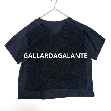 GALLARDAGALANTE 레이스 컷워크 티셔츠 반팔 블라우스