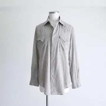 70s Montgomery Word 깅엄 체크 웨스턴 셔츠