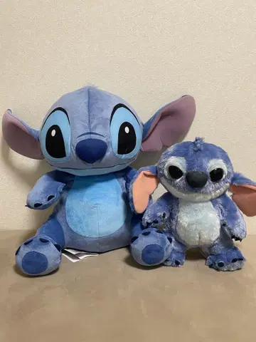 릴로 & 스티치 봉제 인형 빨간 볼이 귀여운 앉은 버전 실사판 2개 세트