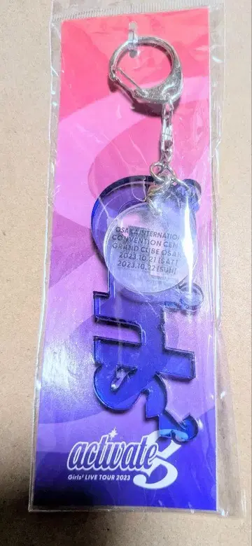 Girls2 로고 블록 키링 오사카 회장에서 한정판 블루