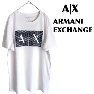 아르마니 티셔츠 반팔 화이트 로고 빅 로고 A/X ARMANI 상의
