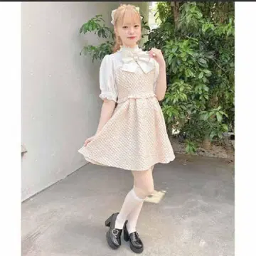 ROJITA BIG 리본 포함 자카드 원피스