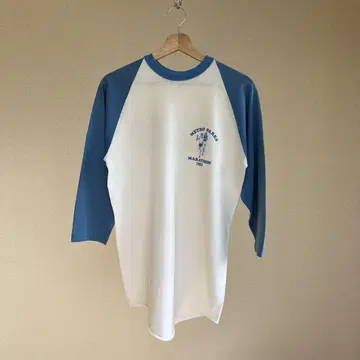 80s USA제 래글런 슬리브 티셔츠 L 사이즈 마라톤 빈티지