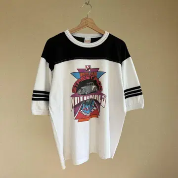90s USA제 자동차 프린트 반팔 티셔츠 풋볼 티셔츠 빈티지