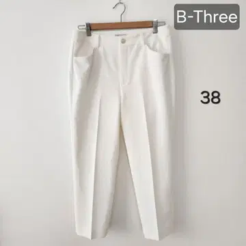 새상품급 B-Three 조젯 크롭 팬츠 화이트 38 비쓰리