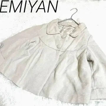 EMIYAN 베이지 카라 부착 가디건 포멀 캐주얼 볼레로 광택