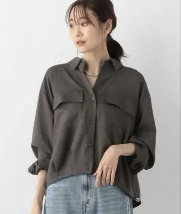 글로벌 워크 이지케어 시어 크롭 셔츠