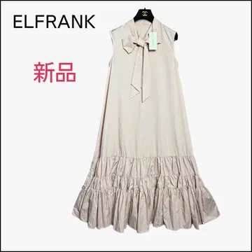 새상품 ELFRANK 슬리브리스 티어드 스탠드 넥 롱 원피스