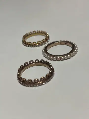3줄 반지 * 펄 * 핑크 골드 * 케이트 스페이드