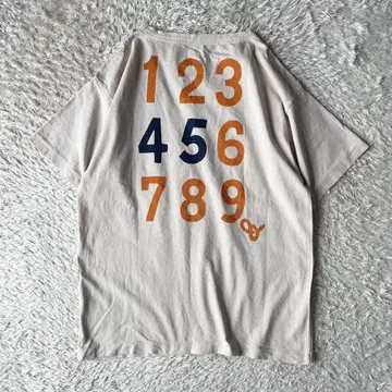 45rpm& 백 프린트 티셔츠 2 베이지