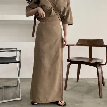 로지 이중색 랩 스커트