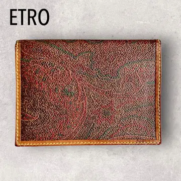 ETRO 에트로 빈티지 페이즐리 무늬 PVC 얇은 타입 접이식 지갑