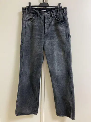 오라리 24AW 데님 페인터 팬츠 4 블랙