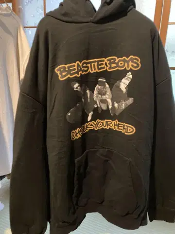 BEASTIE BOYS 나노 유니버스 니시카와 다운 콜라보 후드티 블랙