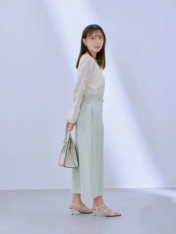 코히나 cohina 벨트 스트레치 I 라인 스커트 민트