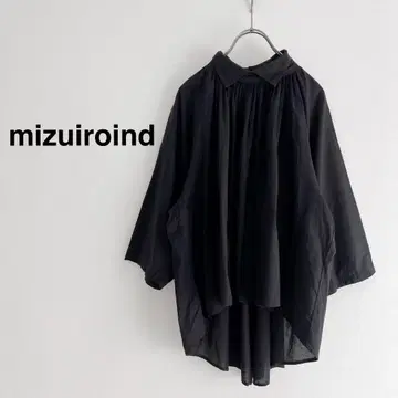 mizuiroind 7분 소매 개더 블라우스