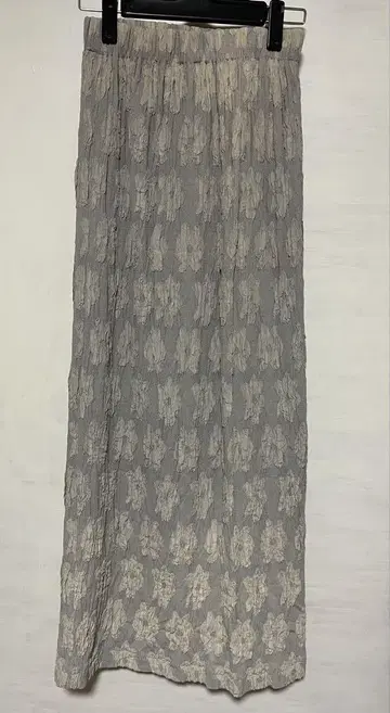 그레이 꽃무늬 롱 스커트