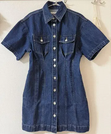 MOUSSY 마우지 SHORT SLEEVE DENIM MINI DRESS