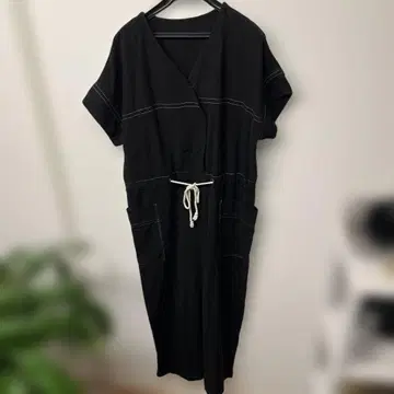 antiqua 안티카 로프 벨트 포함 면 린넨 올인원