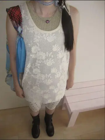 n.k.atelier 플라워 레이스 튜닉 아이보리 FREE 사이즈