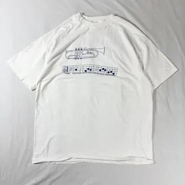 90s USA제 HANES 트럼펫 악보 재즈 티셔츠 JAZZ
