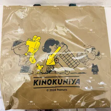 스누피 PEANUTS 기노쿠니야 콜라보 에코 백 베이지