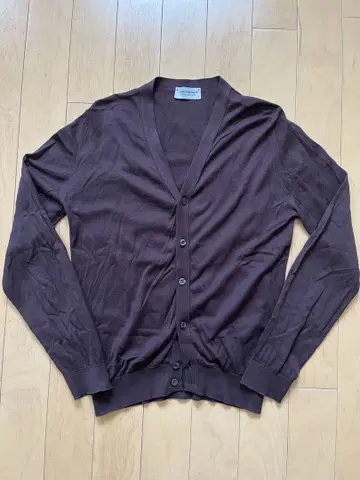 JOHN SMEDLEY 다크 브라운 가디건 S 사이즈 짙은 브라운