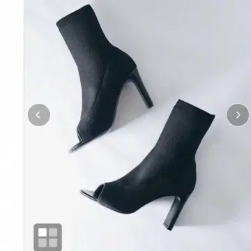 오픈토 니트 부츠 7cm L