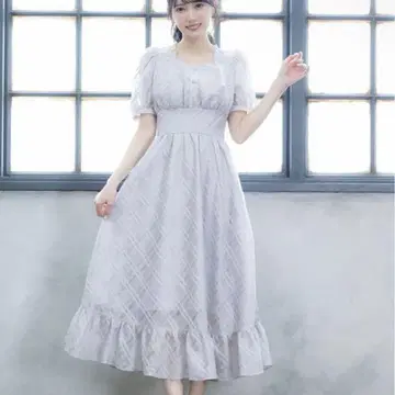 evelyn 시어 체크 코르셋 원피스