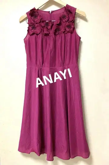 ANAYI 아나이 슬리브리스 플라워 모티브 원피스 핑크 38