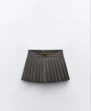 ZARA 체크 박스 플리츠 스커트 S 사이즈 다크 브라운