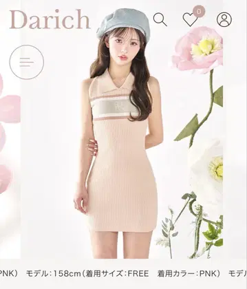 Darich 로고 아메스리 니트 미니 원피스 프리 L 사이즈