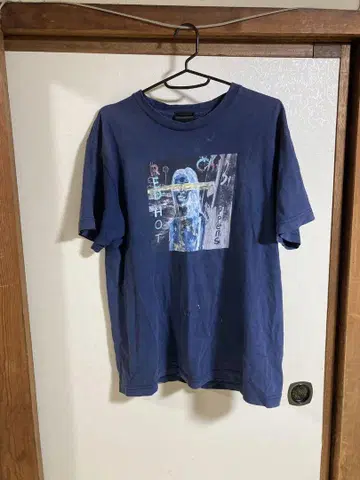 RHCP 그래픽 프린트 티셔츠 네이비