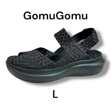 GomuGomu 크로스 벨트 샌들 샌들 스니커즈 경량 블랙 블랙 L