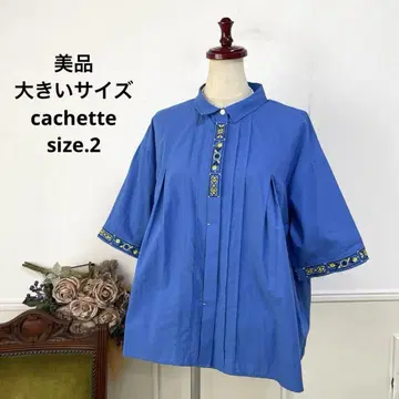 30 새상품급 빅 사이즈 cachette 블루 튜닉