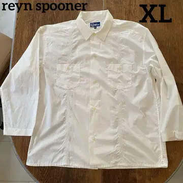 reyn spooner 셔츠 반팔 자수 화이트 XL 하와이안 알로하