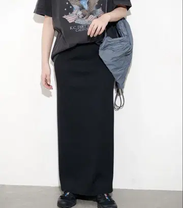 탄력 있는 골지 롱 스커트