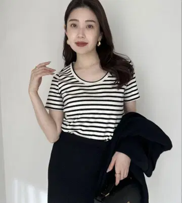 anuans 실크 터치 코튼 U 넥 T 셔츠