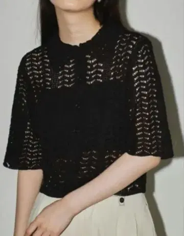 Todayful 레이스 니트 셔츠 lace knit shirts