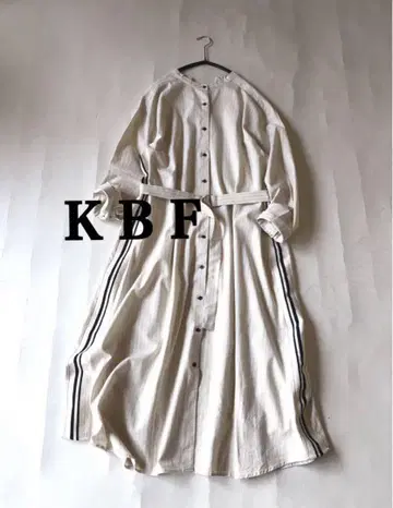 어반 리서치 KBF 사이드 라인 밴드 카라 셔츠 원피스