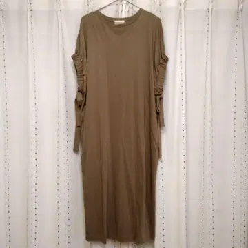 UNITED ARROWS 카키 티셔츠 코쿤 원피스 반팔