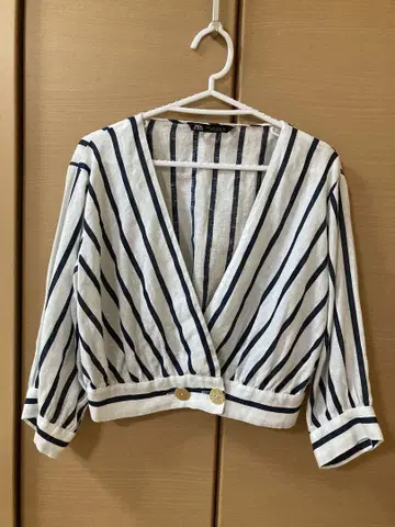 ZARA 자라 스트라이프 자켓 골드 버튼