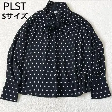컨디션 최상 PLST 긴팔 보타이 블라우스 셔츠 도트 무늬 S 사이즈