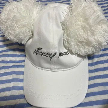 디즈니 모자 화이트 폼폼 머리띠