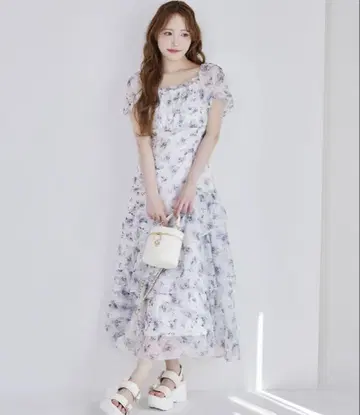 nice claup 일레헴 티어드 롱 원피스