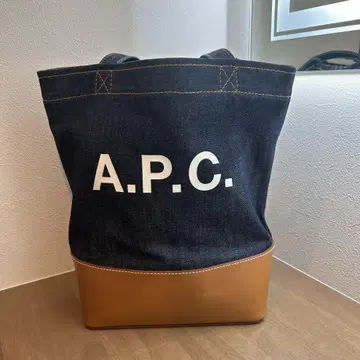 아페쎄 AXEL 스몰 토트백 데님 가죽 카멜