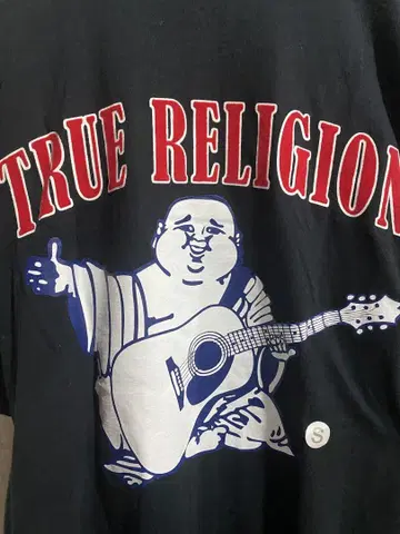 택 포함 미사용 새상품 TRUE RELIGION 티셔츠 블랙 S 사이즈